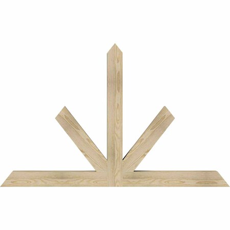 Ekena Millwork Saratoga Rough Sawn Timber Gable Bracket, Douglas Fir, 60"W x 38"H x 4"D x 4"F, 15/12 Pitch GBW060X38X0404SAR00RDF